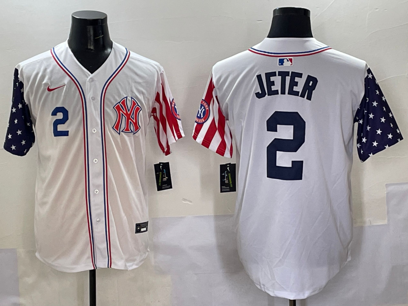 Men 2025  MLB New York Yankees #2 Jeter white jersey